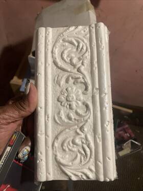 Romany 1070-deco Villa Bianco Listel 670 White Ceramic Floral Border Tile