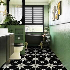 Romdeco B0dhz1x54n 20-pcs Black 11.8 Inch X11.8 Peel And Stick Vinyl Floor Tile Waterproof