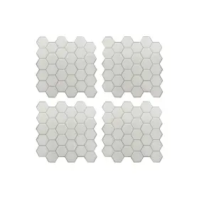 Roommates 034878056555 Sticktiles Til3458flt Pearl Hexagon Peel And Stick Backsplash Tiles - 4 Per P