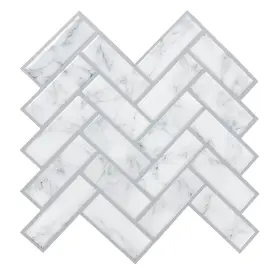 Roommates 034878625980 Til5049flt Marble Herringbone Peel And Stick Sticktile