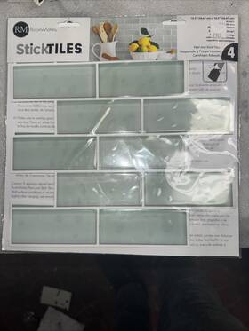 Roommates 034878626000 Sticktiles Peel And Stick Wall Tiles Subway Style 4 Pack