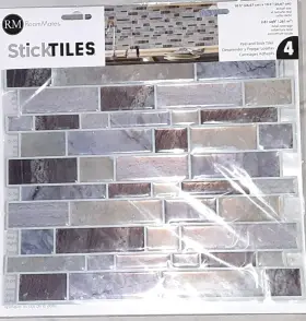 Roommates 034878734606 Lot Of 7 Packs Blue Longstone Peel And Stick Tiles New/unopened