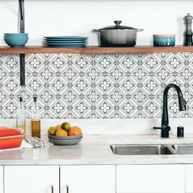 82669140 Roommates Galway Tile Backsplash Peel And Stick Giant Wall Decal Gray -