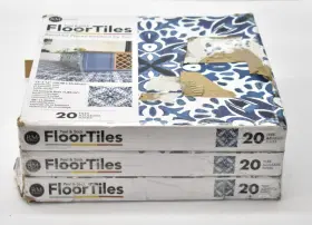 Ft4598bx Roommates Lot Of 60 Tiles Floor 12 Inch X12 Amalfi Blue Self Adhesive