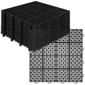 Rovibek 990481201150 12pcs Plastic Interlocking Deck Tiles 12 Inch X12 Outdoor All