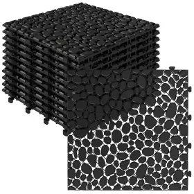 Rovibek 990481201211 12pcs Plastic Interlocking Deck Tiles 12 Inch X12 Outdoor All