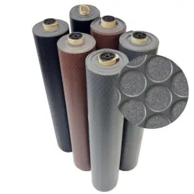 03-165 Rubber-cal Inch Coin-grip Vinyl Flooring Roll - 2mm X 4ft 6ft Black
