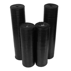 Rubber-cal 705353179990 Corrugated Wide Rib 4 Ft. X 10 Black Flooring 40 Sq. Mats