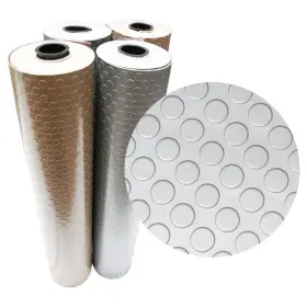 Rubber Cal 845605072621 Rubber-cal Inch Coin-grip Metallic Pvc Flooring - 2.5mm X Silver 120x48