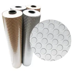 Rubber Cal 845605072645 Rubber-cal Inch Coin-grip Metallic Pvc Flooring - 2.5mm X Silver 240x48