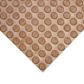 Rubber-cal 845605076230 Goodyear Coin-pattern Flooring 3.5mm X 36 Inch 10ft Brown 36x120