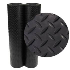 Rubber-cal B01dcr5hgo Rubber-cal Diamond Plate Flooring Roll 3mm 4x3 Ft Black Durable