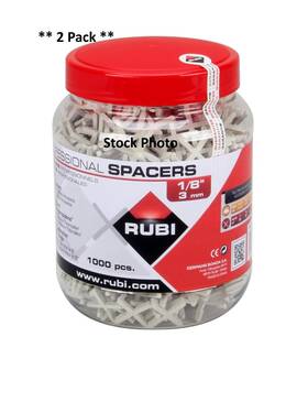 Rubi 02281 2 Pack Tile Spacers 1/8 Inch 3mm Professional Spacers- 1000 Count
