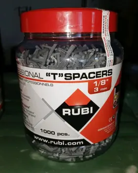 02399 Rubi 1/8 Inch 3mm Tile Spacers T 1 000 Pack Joint 02399 Rubi 1/8 Inch 3mm Tile Spacers T 1 000 Pack Joint