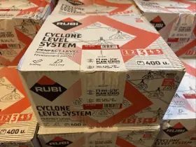 35978 Rubi Tools Cyclone Level System 1/16 Inch 1.5mm Flat Base 400 Qty