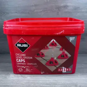 35950 Rubi Tools Cyclone Caps Tile Leveling System Bucket Used 300 Minus A Few