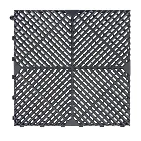 Gf-rib-48b Saferacks Ribbed Interlocking Garage Floor Tiles - Vented Self-draining Non