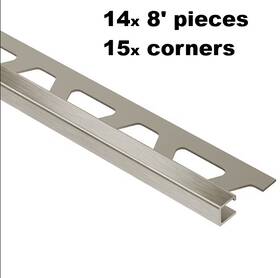 Schl Ter Q125atgb 14 Schluter Quadec Brushed Nickel 1/2 X 8 Inch X2.5 Metal Tile Trim Profile Corners