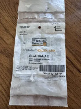 Schluter Systems 011832130571 El/ahka/ae Dilex-ahk Left Side Aluminum End Cap Sealed
