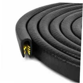 D012-40f Seal Rubber Edge Trim Black Large U Height 0.656 Inch X 0.039 -0.178 Grip 40 Feet
