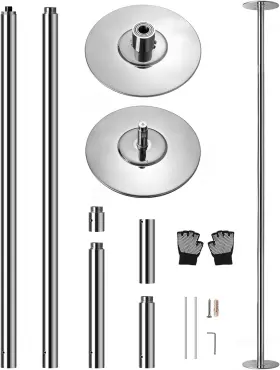 Serenelife 842893136530 45mm Fitness Dance Pole Static And Chrome