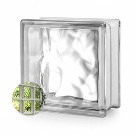 Seves Glass Block 1430100000 8 X 4 Nubio Classic Wave Pattern Walls Windows And Partiti