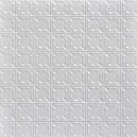 Skpc234-wh-24x24-n-6 Shanko Chain Mail Stamped Metal Nail-up Tin Ceiling Tile 24 Sq