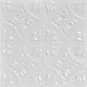 Skpc309-wh-24x24-d-6 Shanko Tiny Tiptoe Stamped Metal Lay-in Tin Ceiling Tile