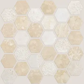Cs81m-00210 Shaw Cs81m Boca Hexagon Textured Mosaic - 12 Inch X Sheet Coastal