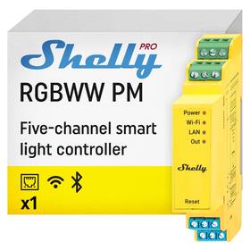 Shelly 3800235268216 Pro Rgbww Pm Wi-fi And Lan Smart Remote Control For Rgbw Led Yellow