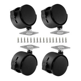 Shinein 20160707a Black Plastic Caster Wheels 2 Inch Locking Small Casters Set Of 4 With 16 Scr