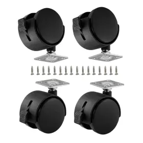 20160707a Shinein Black Plastic Caster Wheels 2 Inch Locking Small Casters Set Of 4 With 16 Scr