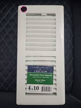 Sierra Grates Twf410-wht 2 Way Flow Louvered Decorative Floor Register Glacier White 4x10