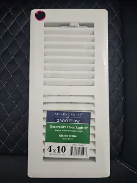 Twf410-wht Sierra Grates 2 Way Flow Louvered Decorative Floor Register Glacier White 4x10