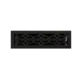 345909 Signature Hardware Old Victorian Cast Iron Floor Register - Powder Coat