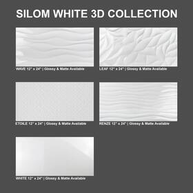 Silom Wave Matte 679523381837 White 12 Inch X 24 3d Textured Wall Tile Glossy/matte