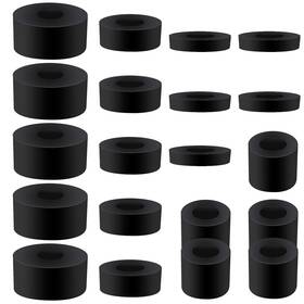 Sliverdew Sliverdew543527 1 20 Pack Thick Rubber Washers - Round And Flat Spacers 4 Sizes Black