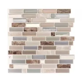 Smart Tiles 313020943920 Crescendo Terra Brown / Beige 9.73 Inch X 9.36 Vinyl Peel And Stick Tile 2.3