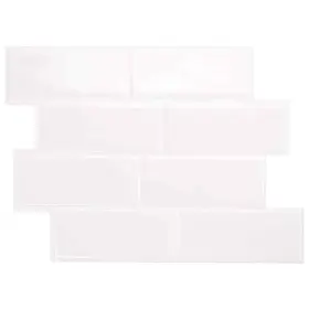 Smart Tiles 623996203332 11.56 X 8.38 Inch Metro Blanco White Vinyl Peel And Stick Backsplash Wall Tile Smart Tiles 623996203332 11.56 X 8.38 Inch Metro Blanco White Vinyl Peel And Stick Backsplash Wall Tile