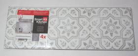 Smart Tiles 623996207361 New 4-pack Peel And Stick Kitchen Backsplash Wall Sicile Gray