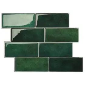 Smart Tiles 705353976018 Metro Fiona Dark Green 11.56 Inch X 8.38 Vinyl Peel And Stick Tile 2.21 Sq