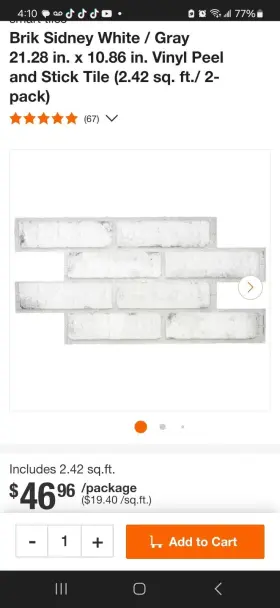 83612698 Smart Tiles 2x 2pk Brik Sydney Xl Matte Peel And Stick 3d Tile Paper Backsplash 83612698 Smart Tiles 2x 2pk Brik Sydney Xl Matte Peel And Stick 3d Tile Paper Backsplash