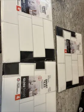 Sm1128 Smart Tiles Peal And Stick Metro Campagnola Glossy Brick Subway 2.48 Sf. 3 Pkgs
