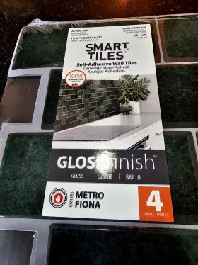 Sm1183g-00-00 Smart Tiles 11.56 Inch X 8.38 3d Metro Fiona Green Self-adhesive Pack Of 4 New