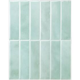 Smart Tiles Sm1264g-05-qg 3d Adhesive Peel And Stick Backsplash-5 Sheets Of 11.43 Inch X9 -asilah Turquoise Blue