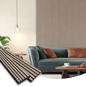 Awp-24020-wnp6 Smartstandard 6 Pack Acoustic Wood Wall Panels 94.5 Inch X 8 Each Soundproof Panel 3d Fl