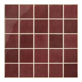 Smoostikc Sm-h221-us Thicker Dark Red Peel And Stick Backsplash Tiles-10 Pcs Of 12 Inch X -3d Adhes