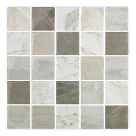 Smoostikc Sm-h223-us Thicker Brown Marble Peel And Stick Backsplash Tiles-10 Pcs Of 12 Inch X -3d A