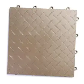 Rd48beig Snaplock Industries Racedeck Diamond Plate Design Durable Interlocking Modular 48 Pack Beige