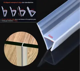 Soezy 779584134158 3meters 120 Inch Glass Shower Door Seal Strip Frameless 6mm H-type